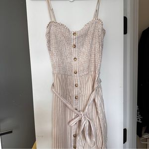 Abercrombie smocked button up midi dress
